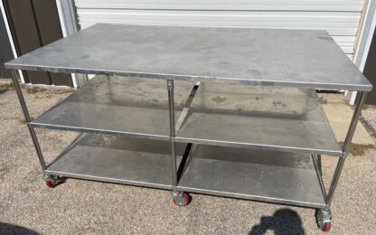 Stainless Steel 44"x72"x35"H Table on Casters - Used