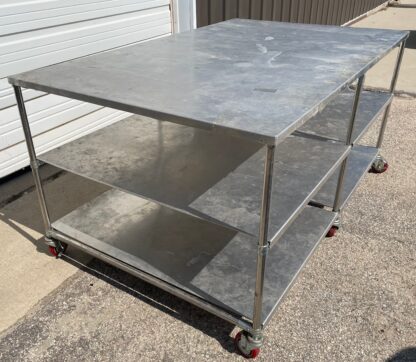 Stainless Steel 44"x72"x35"H Table on Casters - Used - Image 2