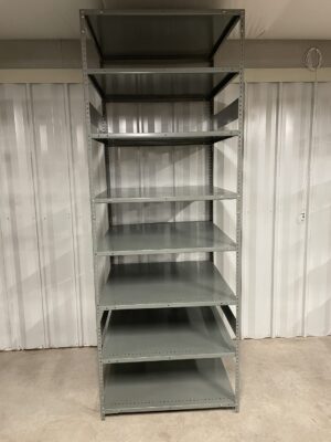 36"X36" (8'-3" Tall) Steel Shelving w/8 Shelves - Used - Image 5