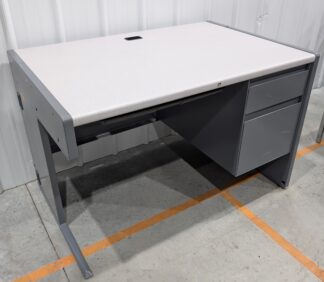 Light Grey / Charcoal 45"x30" Steel Single Hanging Pedestal Desk - Used