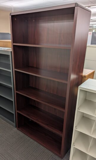 Mahogany 36"x13"x71"H 5-Shelf Bookcase - Used