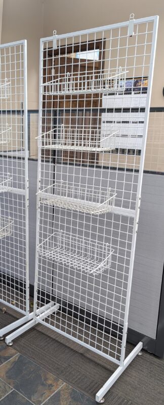 White 30"W x 24"D x 80"H Metal Wire Display Rack Organizer - Used