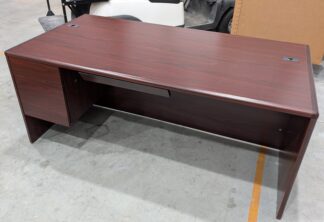 Mahogany 6'x3' Single Hanging Ped Desk w/ Pencil Drawer - Used