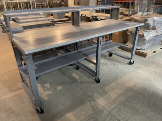36"x 96" Industrial Packing Table w/ Upper Shelf - Used