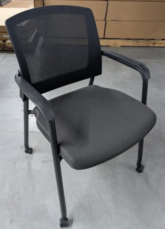 Harmony 3128 Mesh Back Fabric Seat Mobile Stacking Guest Chair - Used