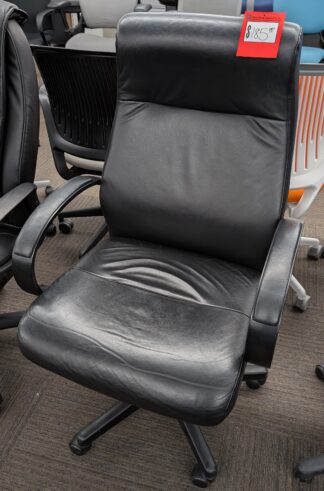 Black Leather Executive Arm Chair - Used