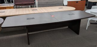Espresso 10'x4' Boat Shaped 2-Piece Conference Table - Used