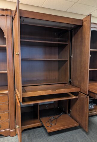 Alternative view of Cherry 3-Piece Rearrangable Executive Office Suite w/ Integrated Desk - Used