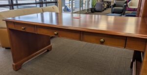 Cherry 3-Piece Rearrangable Executive Office Suite w/ Integrated Desk - Used - Image 3