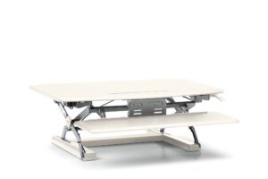 HON Coordinate White Sit & Stand Desktop Riser w/Keyboard Tray - New