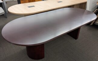 Mahogany 8'x44" Racetrack Conference Table - Used
