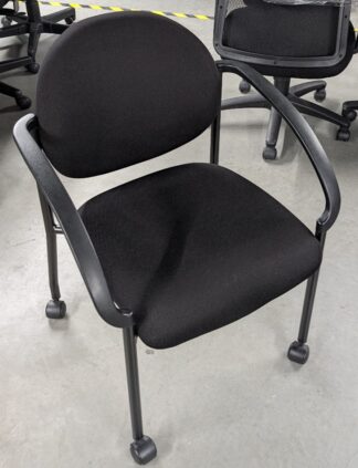 Harmony 2804 Black Fabric Mobile Stackable Arm Chairs - Used