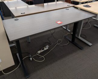 HON Slate Teak 6'x30" Height Adjustable Table w/ KI Base - Used