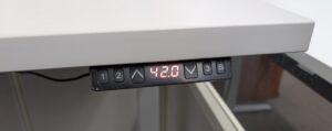 Alternative view of White/Silver 6'x30" Two-Stage Electronic Height-Adjustable Table - Used