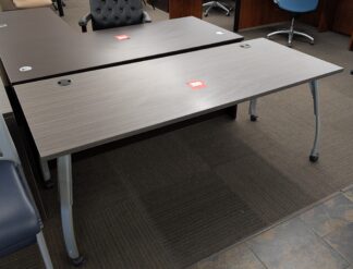 HON Slate Teak / Silver 6'x30" Mobile Computer Table - Used