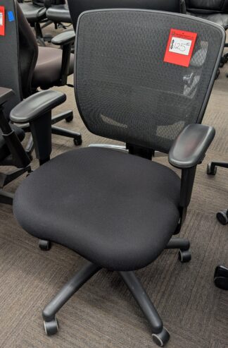 Friant Black Fabric Seat Mesh Mid Back Task Chair - Used