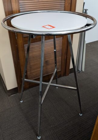 Round Chrome Clothes Rack w/ Round 30" White Surface - Used