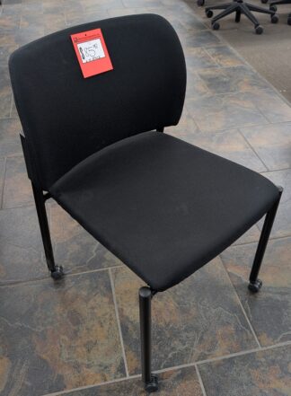 Black Fabric Mobile Stacking Guest Chairs - Used