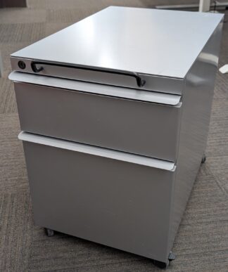 Silver 15"x24"x21"H Box/File Mobile Drawer Pedestal - Used