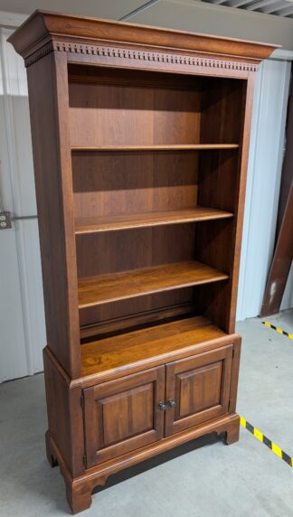 Traditional Cherry 40"x16"x81"H Bookcase w/ Bottom Cabinet - Used