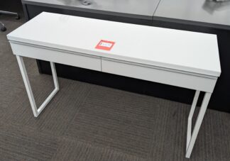 White 47"x16"x29"H 2-Drawer Side Tables - Used