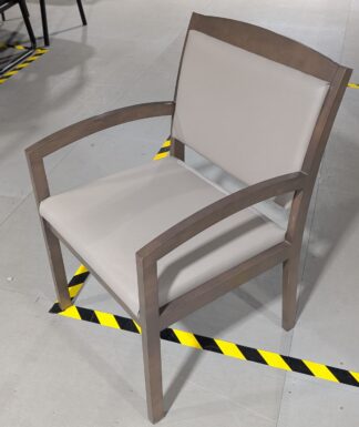 Grey Vinyl Mocha Frame Side Chairs - Used
