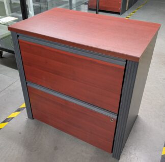 Cherry/Charcoal 31"x19.5"x30.5"H 2-Drawer Lateral File - Used