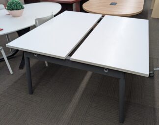 White / Charcoal 56"x57" Double Table - Used