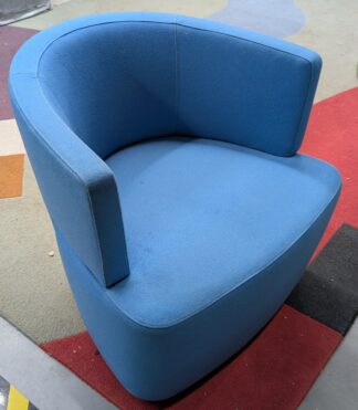 Blue Fabric Swivel Bucket Chair - Used