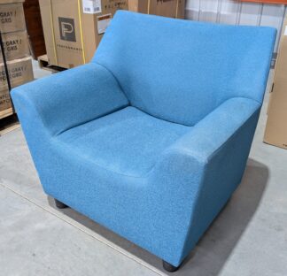 Blue Fabric 34"x28"x33"H Lounge Chair w/ Arms - Used
