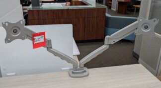 Silver Heavy-Duty Dual Monitor Arm - Used