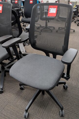 Allsteel "Access" Grey Fabric Seat Black Mesh Back Task Chair - Used