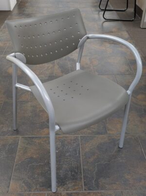 Keilhauer Grey/Silver Stack Chairs w/ Arms - Used