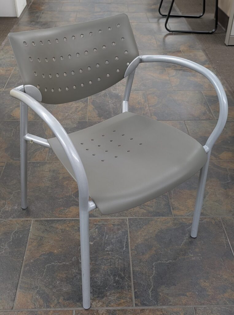 Keilhauer Grey/Silver Stack Chairs w/ Arms - Used