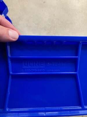 Standard Mobile Stackable Bin Organizer w/48 11” x 11” x 5" Blue Bins – Used - Image 4