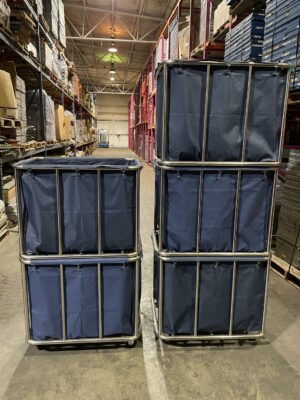 Commercial Laundry Cart with Wheels – Used - Image 3
