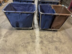 Commercial Laundry Cart with Wheels 25"x35"x32" (Sold As A Pair) – Used