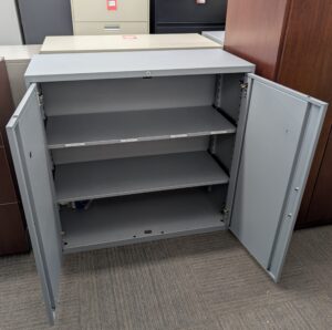 Alternative view of Silver Teknion 42"x18"x40" 2-Door Storage Cabinets - Used