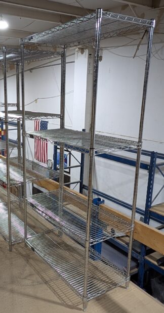 Chrome 3'x18" Wire Mesh Shelving Unit - Used