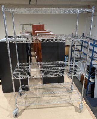 Chrome Mobile 4'x2' Wire Mesh Shelving Unit - Used