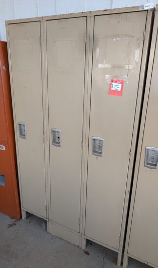 Taupe 15"x18"x78"H Lockers - Set of 3 - Used
