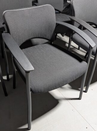 Teknion "Amicus" Black Striped Fabric Guest Chair w/ Arms - Used