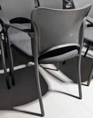 Alternative view of Teknion "Amicus" Black Striped Fabric Guest Chair w/ Arms - Used