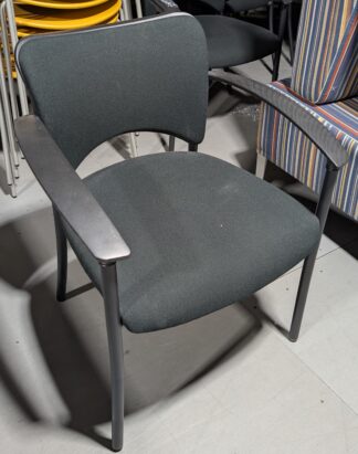 Teknion "Amicus" Black Fabric Guest Chair w/ Arms - Used