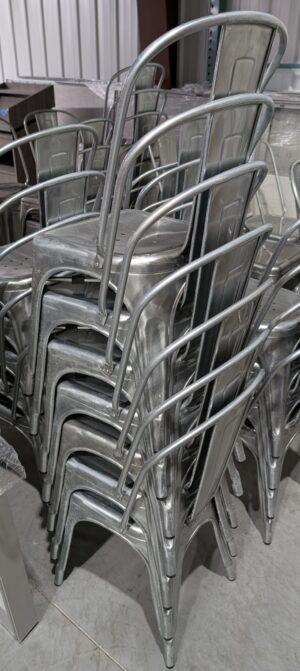 Industry West Stainless Steel Cafe Chairs - Used - Image 3