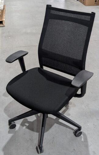 SitOnIt "Wit" Black Mesh Mid Back Task Chair w/ Adjustable Arms - Used