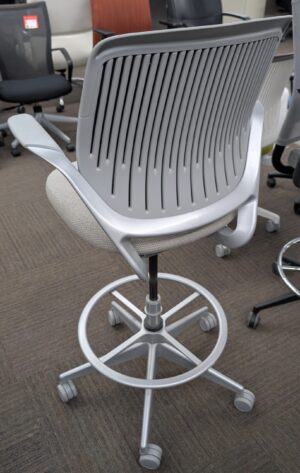 Alternative view of Steelcase Cobi Grey Fabric Black Mesh Silver Frame Task Stools - Used