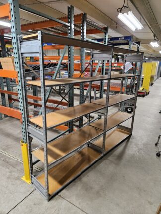 Lozier S-Series 48"x16" (74" Tall) Medium Duty Shelving 2-Section Run - Used