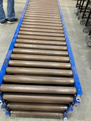 24” Wide 1.9” Roller on 3” Centers Blue / 10’-0” long Gravity Conveyor – Used - Image 6