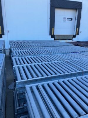 24” Wide 1.9” Roller on 3” Centers Galvanized / 10’-0” long Gravity Conveyor – Used - Image 4